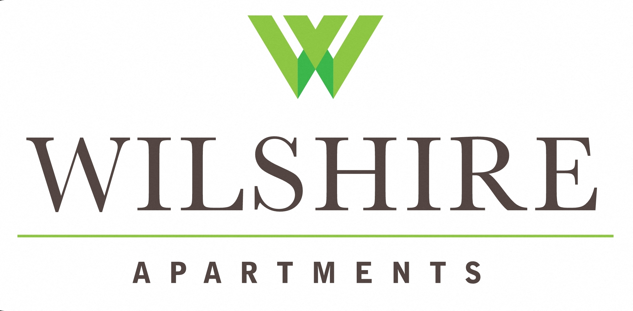 Wilshire Apartments logo with a green ‘W’ above the words ‘Wilshire Apartments.